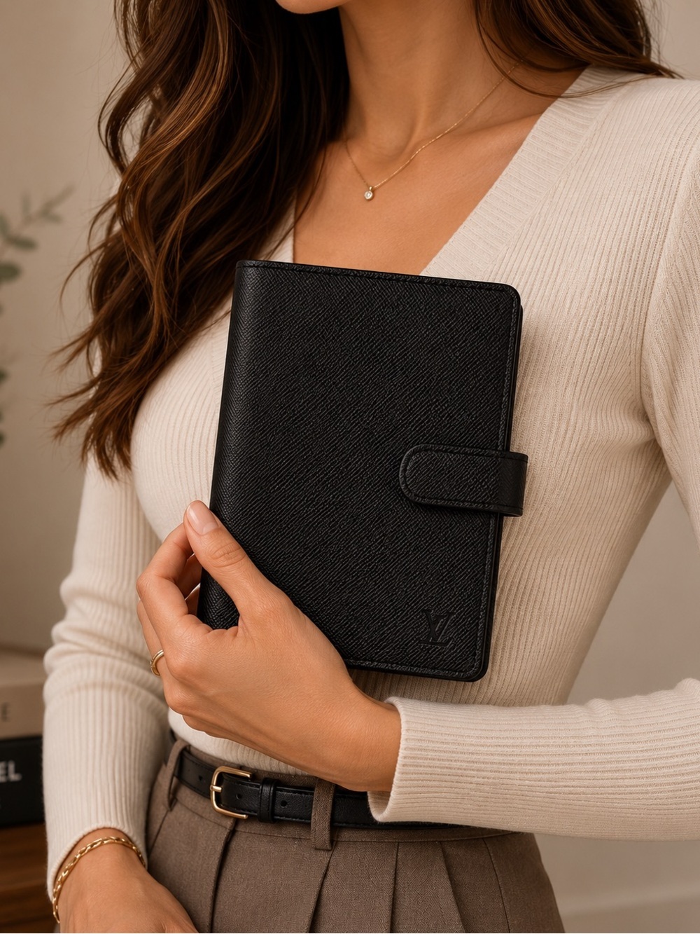 Louis Vuitton Black Tiaga Leather Medium Agenda Cover